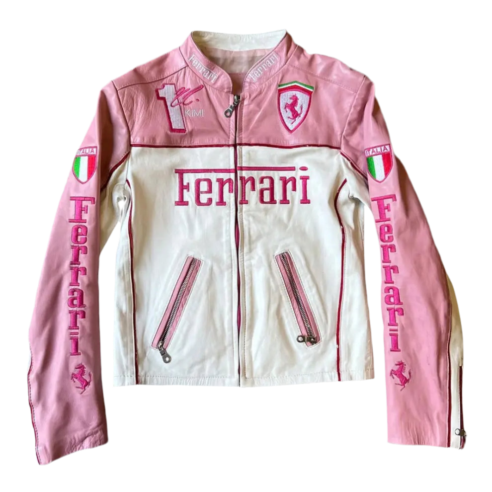 Ferrari Pink Leather Jacket