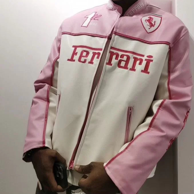 Ferrari Pink Leather Jacket